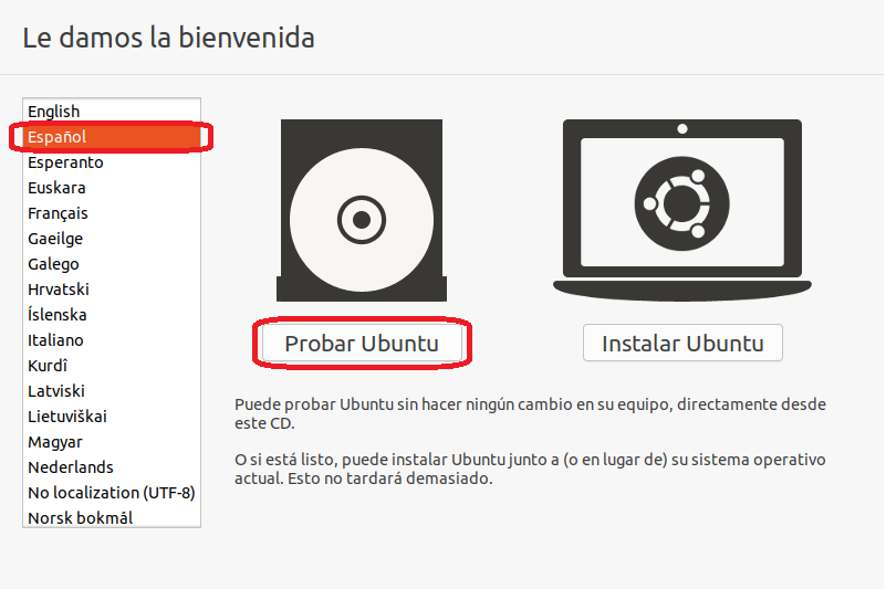 GNU Linux Ubuntu 20.04 operating system: Installation process: try Ubuntu