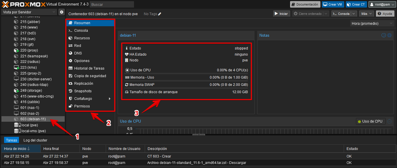 Create an LxC container in Proxmox VE step by step | Universo Digital