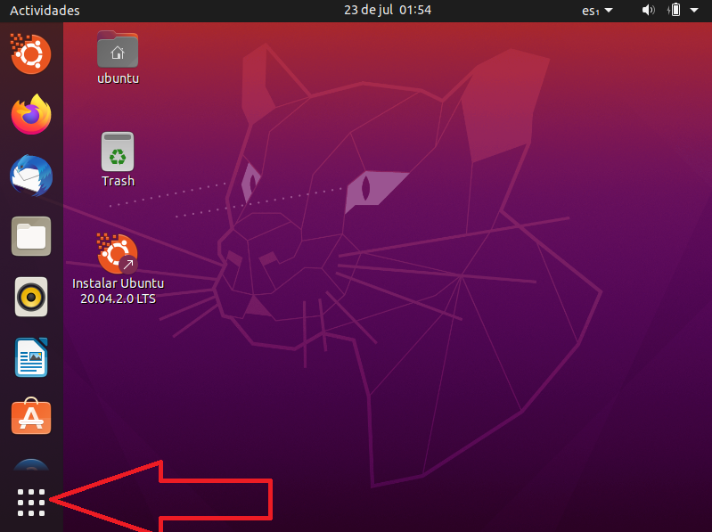 Sistema operativo GNU Linux Ubuntu 20.04: Proceso de instalación: Escritorio
