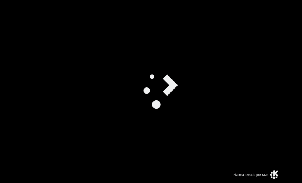 Pantalla de carga de sesión de KDE en Debian 12