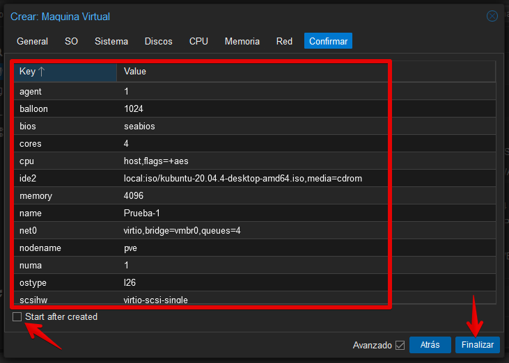 Virtual Machine Creation Wizard Summary View
