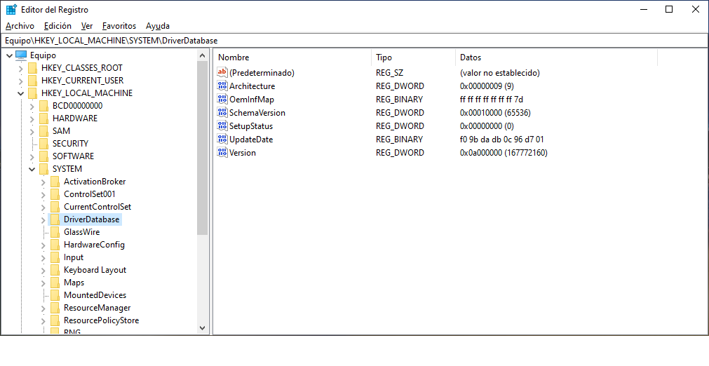 Microsoft Windows: Registry Editor Window