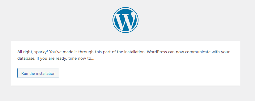 WordPress Installation Screen 4