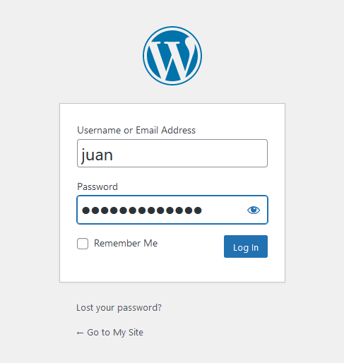 Wordpress Log in Form